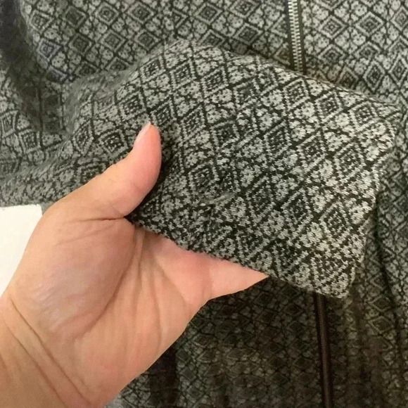 Telluride Zip Up Dress, thick wool blend, 2 Zippered Side Pockets, gray w black - Picture 6 of 11